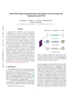 SwinLSTM:Improving Spatiotemporal Prediction Accuracy using Swin
  Transformer and LSTM