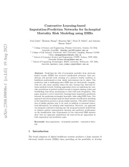 Contrastive Learning-based Imputation-Prediction Networks for
  In-hospital Mortality Risk Modeling using EHRs