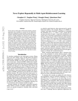 Never Explore Repeatedly in Multi-Agent Reinforcement Learning