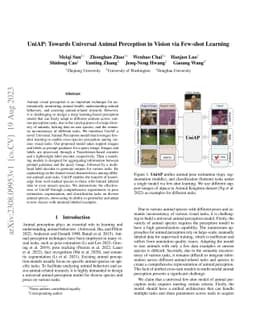 UniAP: Towards Universal Animal Perception in Vision via Few-shot
  Learning