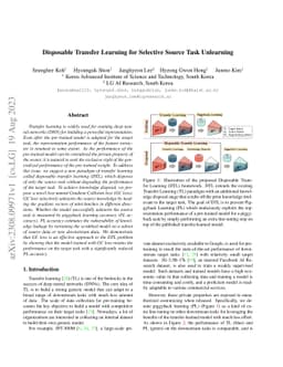 Disposable Transfer Learning for Selective Source Task Unlearning