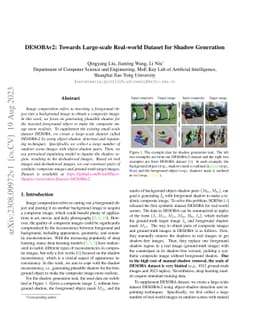 DESOBAv2: Towards Large-scale Real-world Dataset for Shadow Generation
