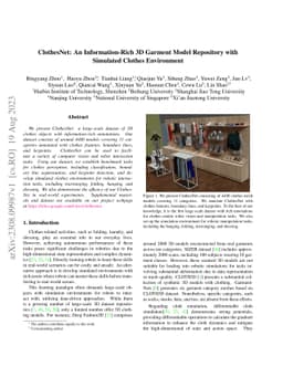 ClothesNet: An Information-Rich 3D Garment Model Repository with
  Simulated Clothes Environment
