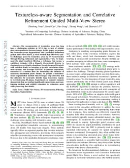 Textureless-aware Segmentation and Correlative Refinement Guided
  Multi-View Stereo