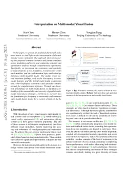 Interpretation on Multi-modal Visual Fusion