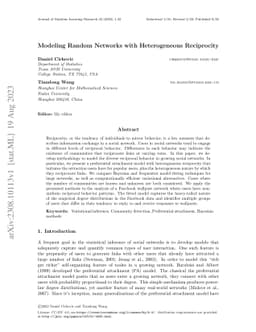 Modeling Random Networks with Heterogeneous Reciprocity