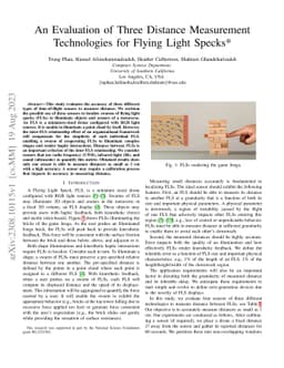 An Evaluation of Three Distance Measurement Technologies for Flying
  Light Specks