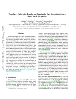 TransFace: Calibrating Transformer Training for Face Recognition from a
  Data-Centric Perspective