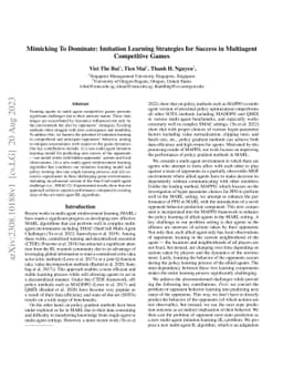 Mimicking To Dominate: Imitation Learning Strategies for Success in
  Multiagent Competitive Games