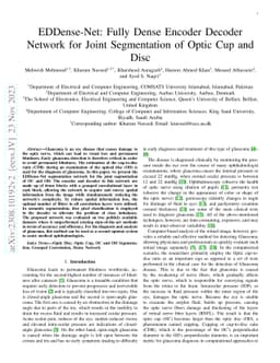 EDDense-Net: Fully Dense Encoder Decoder Network for Joint Segmentation
  of Optic Cup and Disc
