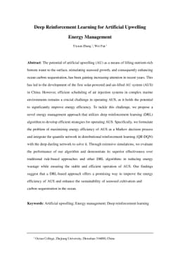 Deep Reinforcement Learning for Artificial Upwelling Energy Management