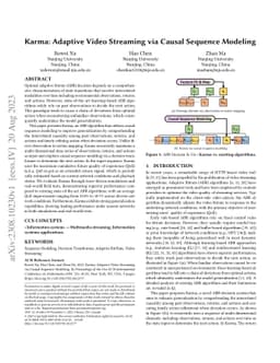 Karma: Adaptive Video Streaming via Causal Sequence Modeling