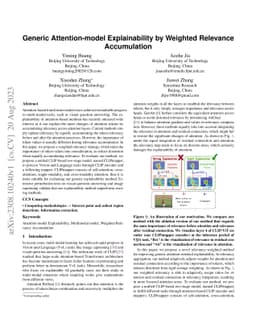 Generic Attention-model Explainability by Weighted Relevance
  Accumulation