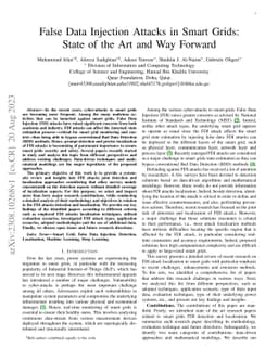 False Data Injection Attacks in Smart Grids: State of the Art and Way
  Forward