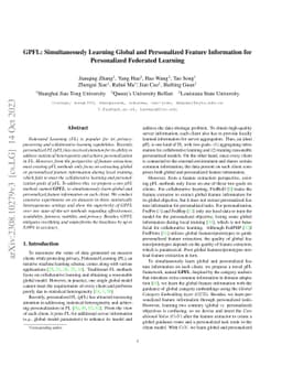 GPFL: Simultaneously Learning Global and Personalized Feature
  Information for Personalized Federated Learning