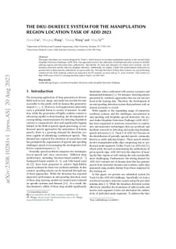 The DKU-DUKEECE System for the Manipulation Region Location Task of ADD
  2023