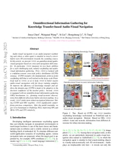 Omnidirectional Information Gathering for Knowledge Transfer-based
  Audio-Visual Navigation