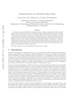 Model Selection over Partially Ordered Sets