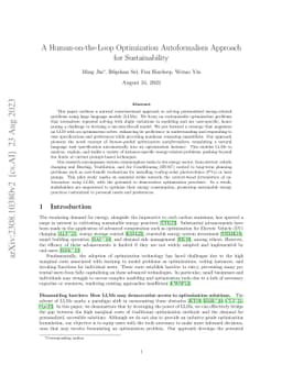 A Human-on-the-Loop Optimization Autoformalism Approach for
  Sustainability
