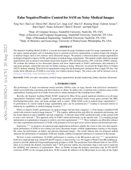 False Negative/Positive Control for SAM on Noisy Medical Images