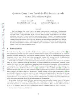 Quantum Query Lower Bounds for Key Recovery Attacks on the Even-Mansour
  Cipher