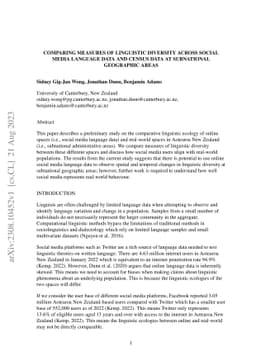 Comparing Measures of Linguistic Diversity Across Social Media Language
  Data and Census Data at Subnational Geographic Areas