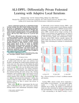 ALI-DPFL: Differentially Private Federated Learning with Adaptive Local
  Iterations