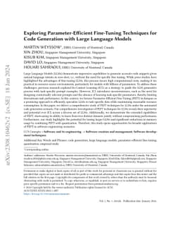 Exploring Parameter-Efficient Fine-Tuning Techniques for Code Generation
  with Large Language Models