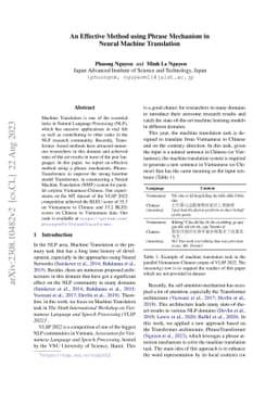 An Effective Method using Phrase Mechanism in Neural Machine Translation