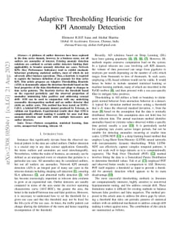 Adaptive Thresholding Heuristic for KPI Anomaly Detection