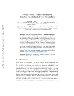 Local Spherical Harmonics Improve Skeleton-Based Hand Action Recognition