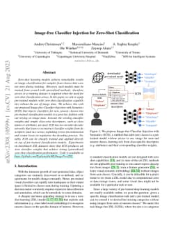 Image-free Classifier Injection for Zero-Shot Classification