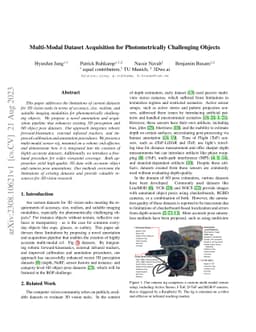 Multi-Modal Dataset Acquisition for Photometrically Challenging Object