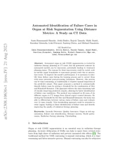Automated Identification of Failure Cases in Organ at Risk Segmentation
  Using Distance Metrics: A Study on CT Data