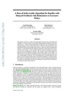 A Best-of-both-worlds Algorithm for Bandits with Delayed Feedback with
  Robustness to Excessive Delays