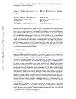 Visual Crowd Analysis: Open Research Problems