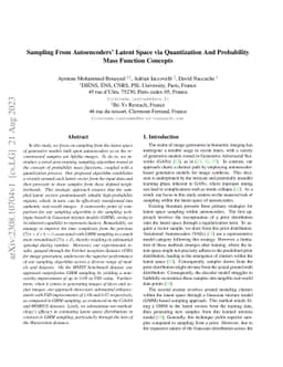 Sampling From Autoencoders' Latent Space via Quantization And
  Probability Mass Function Concepts