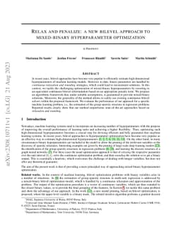 Relax and penalize: a new bilevel approach to mixed-binary hyperparameter optimization