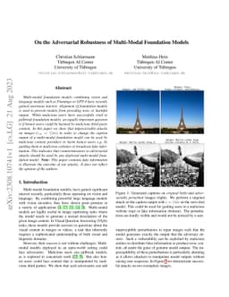On the Adversarial Robustness of Multi-Modal Foundation Models