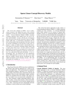 Sparse Linear Concept Discovery Models