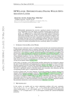 DFWLayer: Differentiable Frank-Wolfe Optimization Layer