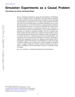 Simulation Experiments as a Causal Problem