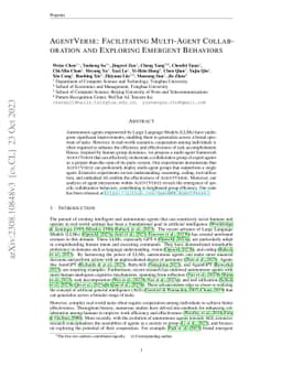 AgentVerse: Facilitating Multi-Agent Collaboration and Exploring
  Emergent Behaviors