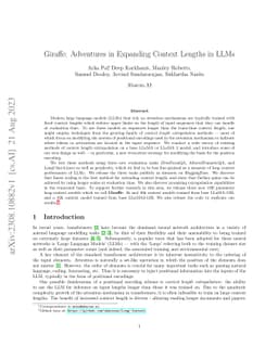 Giraffe: Adventures in Expanding Context Lengths in LLMs