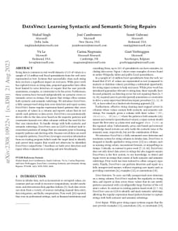 DataVinci: Learning Syntactic and Semantic String Repairs