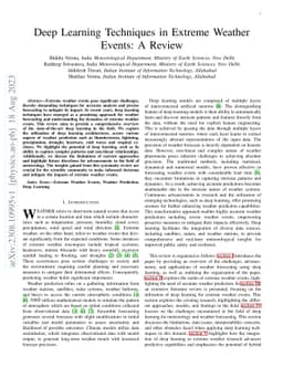 Deep Learning Techniques in Extreme Weather Events: A Review
