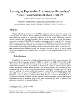 Leveraging Explainable AI to Analyze Researchers' Aspect-Based Sentiment
  about ChatGPT