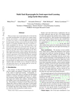 Multi-Task Hypergraphs for Semi-supervised Learning using Earth
  Observations