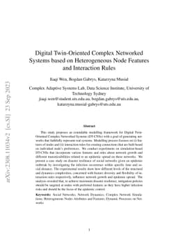 Digital Twin-Oriented Complex Networked Systems based on Heterogeneous
  Node Features and Interaction Rules