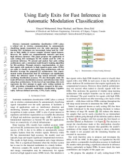 Using Early Exits for Fast Inference in Automatic Modulation
  Classification